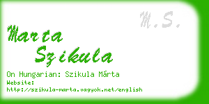 marta szikula business card